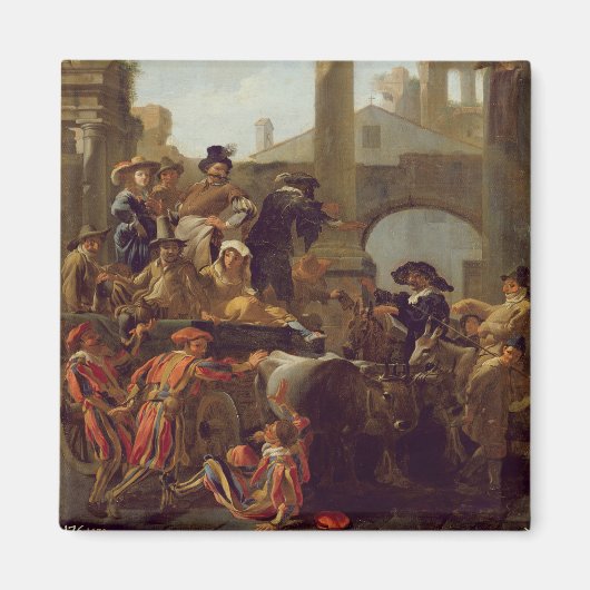 Carnival Time in Rome, 1653 (olie op canvas) Magneet (Voorkant)