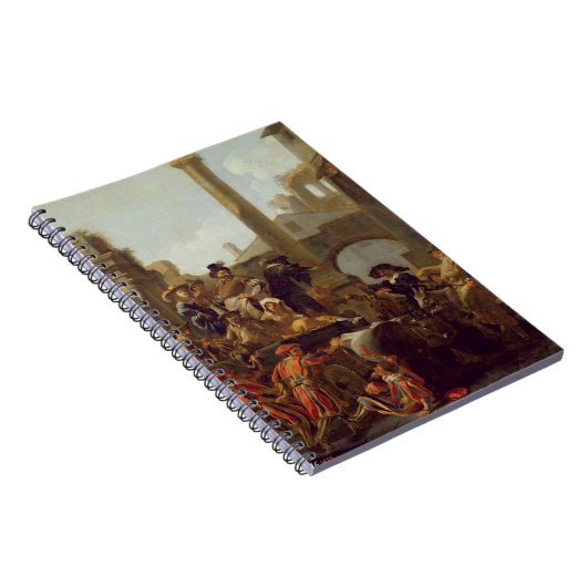 Carnival Time in Rome, 1653 (olie op canvas) Notitieboek (Rechterzijde)