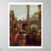 Carnival Time in Rome, 1653 (olie op canvas) Poster (Voorkant)