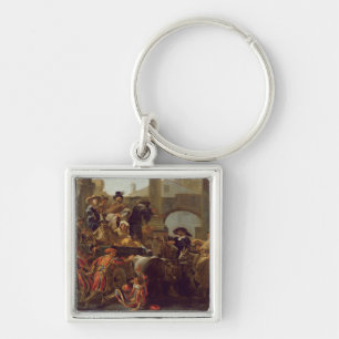 Carnival Time in Rome, 1653 (olie op canvas) Sleutelhanger