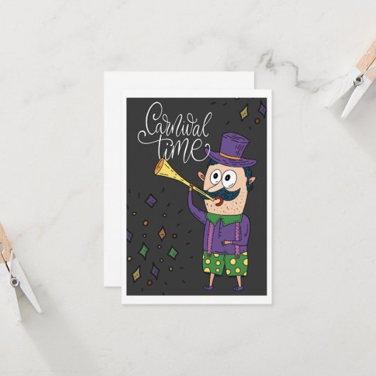 Carnival Time Kaart (Voorkant / Achterkant in situ)