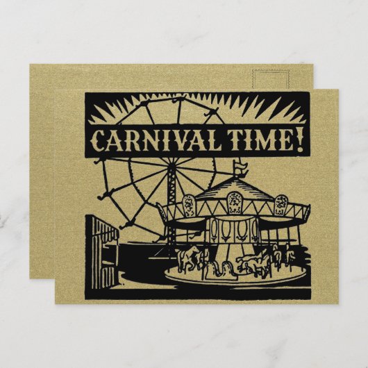 Carnival Time Plain Briefkaart (Voorkant / Achterkant)