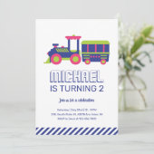 Carnival Train Blue en Green Kinder Boys Birthday Kaart (Staand voorkant)