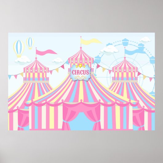 Carnival verjaardagsachtergrond, Circus Backdrop B Poster (Voorkant)