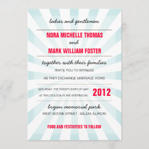 Carnival Wedding Invitation Kaart