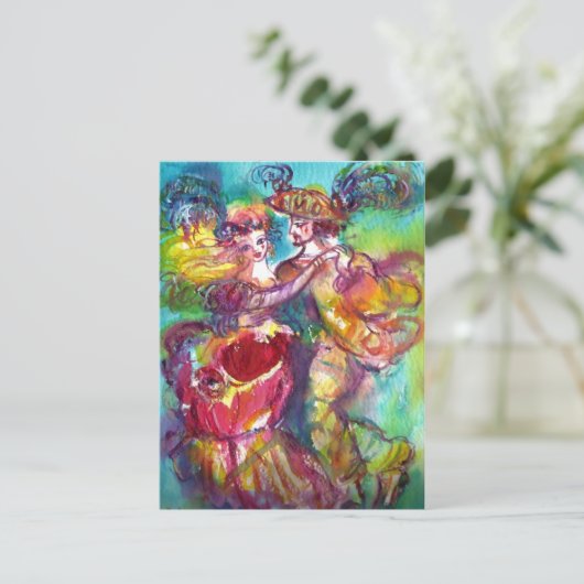 CARNIVALBAL Venetiaans Maskerade Bal Briefkaart (Staand voorkant)