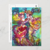 CARNIVALBAL Venetiaans Maskerade Bal Briefkaart (Voorkant / Achterkant)