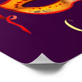 Carnivale slogan Royal paarse masquerade mask Poster (Hoek)