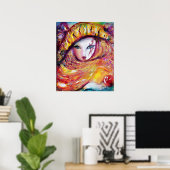 CARNIVALMASKER IN GEEL MET RODE ROOS POSTER (Thuiskantoor)