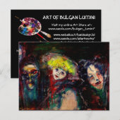 CARNIVALNACHT IN VENETIE Zwart Uitnodiging Briefkaart (Voorkant / Achterkant)