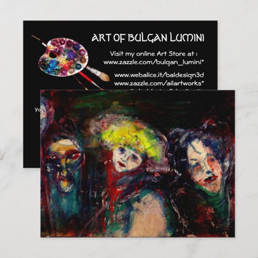 CARNIVALNACHT IN VENETIE Zwart Uitnodiging Briefkaart (Voorkant / Achterkant)