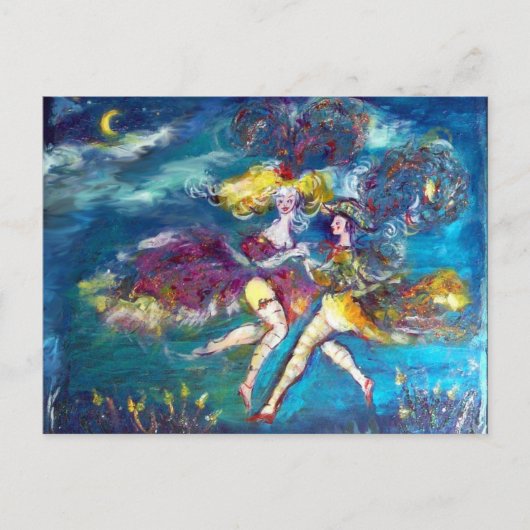 CARNIVALSDANS IN DE NACHT UITNODIGING BRIEFKAART (Voorkant)