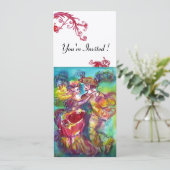 CARNIVALSDANS levendig blauw rood zwier champagne Kaart (Staand voorkant)