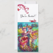 CARNIVALSDANS levendig blauw rood zwier champagne Kaart (Voorkant)