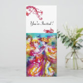 CARNIVALSDANS levendig blauw rood zwier wit Kaart (Staand voorkant)