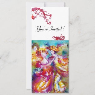 CARNIVALSDANS levendig blauw rood zwier wit Kaart