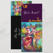 CARNIVALSDANS, levendig roze blauw geel bloeiend Kaart (Voorkant / Achterkant)