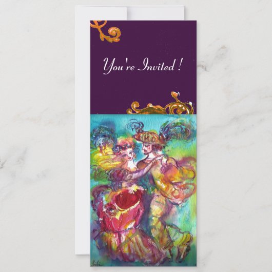 CARNIVALSDANS, levendig roze blauw geel bloeiend Kaart (Voorkant)
