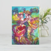 CARNIVALSDANS, levendig roze blauw geel glinstert (Staand voorkant)