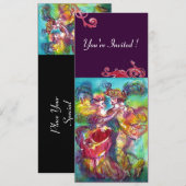 CARNIVALSDANS, levendig roze blauw rood zwierige b Kaart (Voorkant / Achterkant)