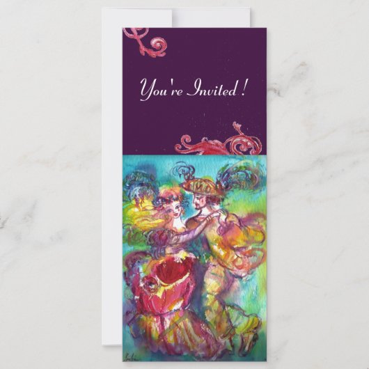 CARNIVALSDANS, levendig roze blauw rood zwierige b Kaart (Voorkant)