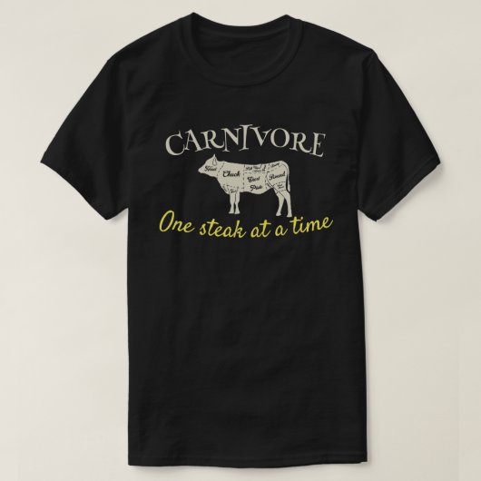 Carnivoor een steak per keer t-shirt (Design voorkant)