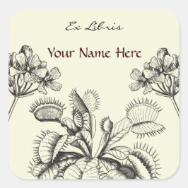 Carnivoor Plant Bloemen Boek Bord Vierkante Sticker