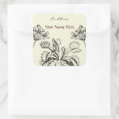 Carnivoor Plant Bloemen Boek Bord Vierkante Sticker (Tas)
