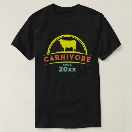 Carnivoor sinds jaar t-shirt (Design voorkant)
