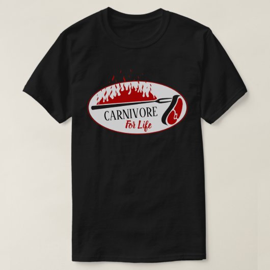 Carnivoor voor het leven Vleeseters T-shirt (Design voorkant)