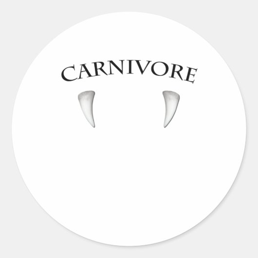 Carnivore Fang Ronde Sticker (Voorkant)
