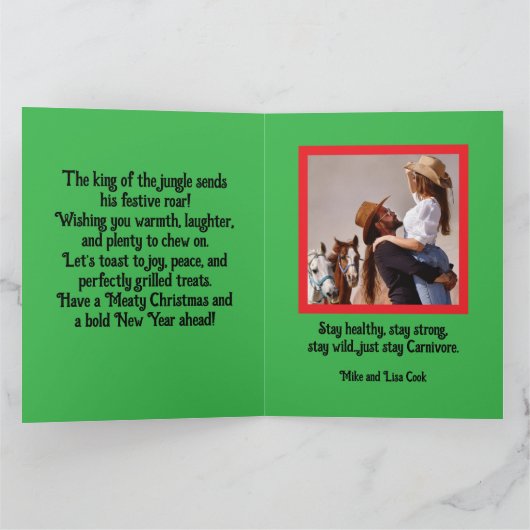 Carnivore lion Christmas holiday Kaart (Binnen)