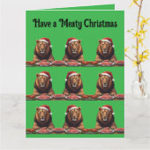 Carnivore lion Christmas holiday  Kaart (Gele Bloem)