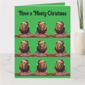 Carnivore lion Christmas holiday  Kaart (Voorkant)