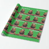 carnivore lion Christmas holiday Wrapping Paper Cadeaupapier (Uitgerold)