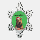 carnivore lion Christmas Snowflake Framed Ornament (Rechts)