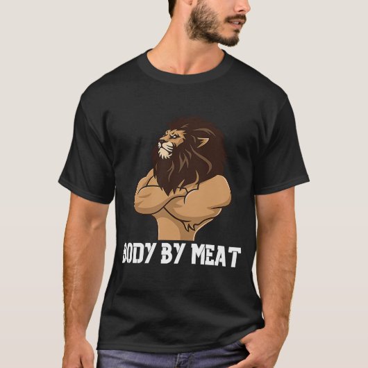 CARNIVORE LION WORKOUT FITNESS GYM BO T-SHIRT (Voorkant)