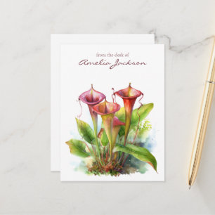Carnivore Pitcher Plant Botanische Waterverf Kunst Briefkaart