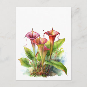 Carnivore Pitcher Plant Botanische Waterverf Kunst Briefkaart
