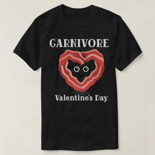 Carnivore Valentijnsdag Gift Bacon Heart Carnivor T-shirt (Design voorkant)