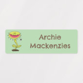 Carnivore Venus vliegenval cartoon gepersonaliseer Labels (Design 2)