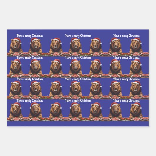 carnivore Wrapping Paper Flat Sheet Set of 3 (Voorkant 3)