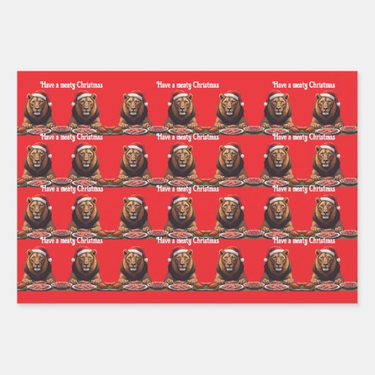 carnivore Wrapping Paper Flat Sheet Set of 3 (Voorkant 2)