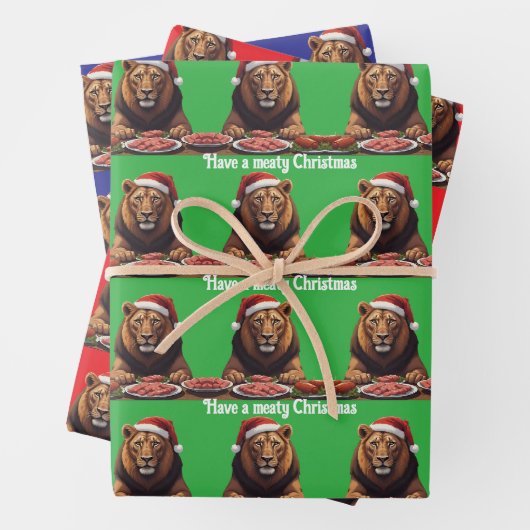 carnivore Wrapping Paper Flat Sheet Set of 3 (In situ)