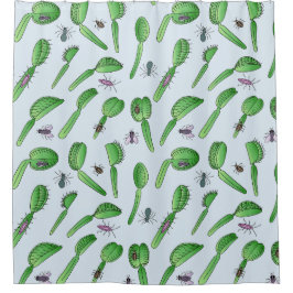 Carnivoren blau douchegordijn