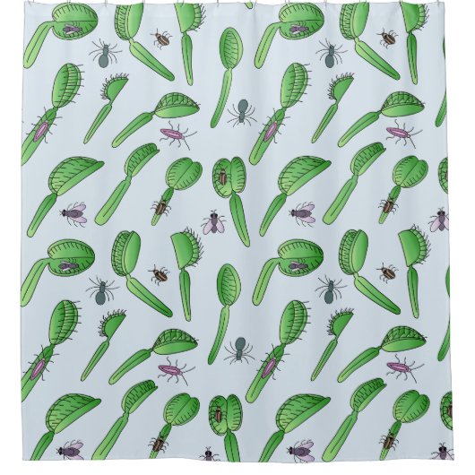 Carnivoren blau douchegordijn (Voorkant)