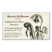 Carnivoren Plant Nursery Visitekaartje Magneet (Voorkant)