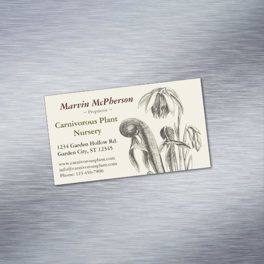 Carnivoren Plant Nursery Visitekaartje Magneet (Voorbeeld)