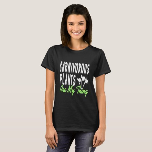 Carnivorous Plants Are My Thing Cool Retro Present T-shirt (Voorkant volledig)