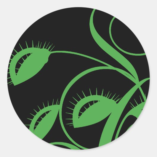 Carnivorous Venus Flytrap Ronde Sticker (Voorkant)